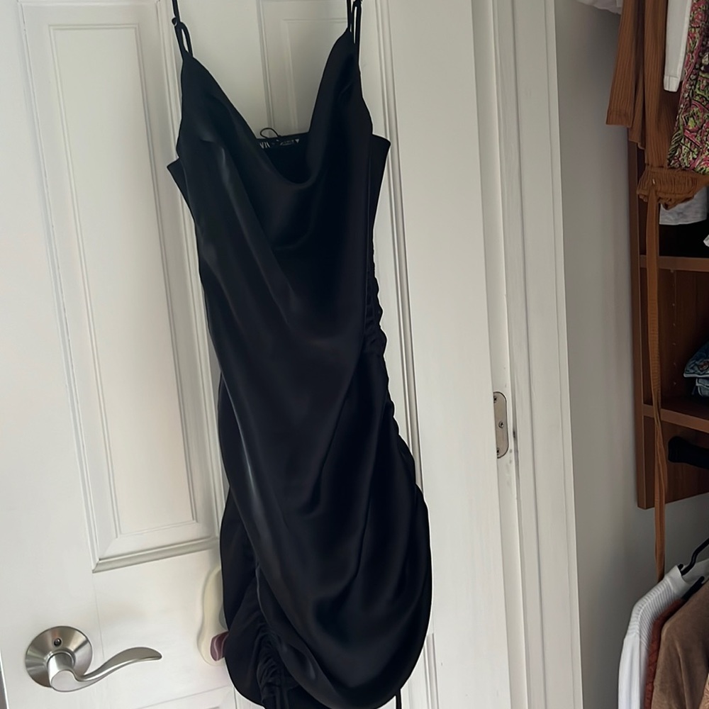 black dress, ZARA, size S
